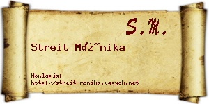 Streit Mónika névjegykártya